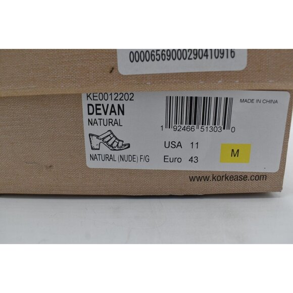 Kork Ease Womens Size 11 Devan Natural Nude Full Grain Leather Platform Sandals - Picture 11 of 11